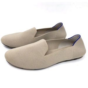 Rothy's Women's Slip On Knit Shoes The Almond Loafer Ivory Vanilla Bean SZ 8.5